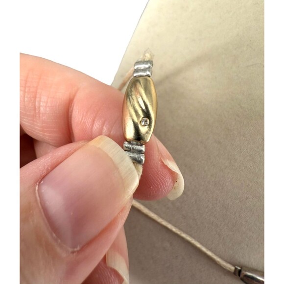 J Jill Layered Necklace Silver Gold Beaded Coastal Treasures Station Adjustable - Picture 7 of 15